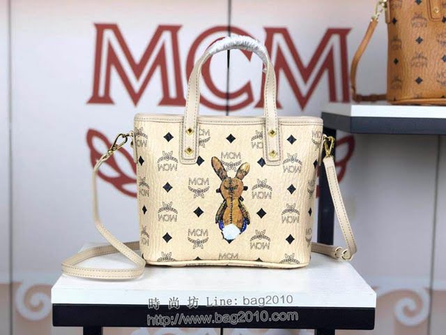 MCM女包 原單 6203 MCM兔子款 新款迷你購物袋 3D絲印兔子 可手拎單肩斜挎  mdmc1426